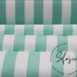 Mint Thin Striped Background Curtain Fabric