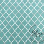 Mint White Color Moroccan Patterned Cushion Fabric