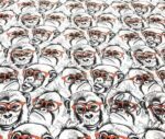 Monkeys with Glasses Pop Art Patterned Fabric - Image 4
