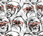 Monkeys with Glasses Pop Art Patterned Fabric - Image 5