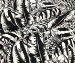 Monochrome Leaves Patterned Sofa and Curtain Fabric - Image 5