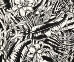 Monochrome Leaves Patterned Sofa and Curtain Fabric - Image 6