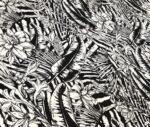 Monochrome Leaves Patterned Sofa and Curtain Fabric - Image 7