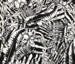 Monochrome Leaves Patterned Sofa and Curtain Fabric - Image 8