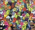 Monsters Pop Art Patterned Fabric - Image 3