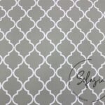 Moroccan Patterned Fabric on Light Gray Background