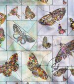 Mosaic Textured Butterfly Pattern Fabric - Image 4