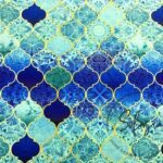 Motifed Turquoise Moroccan Patterned Fabric