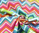 Multicolored Rainbow Zigzag Pattern Curtain and Sofa Fabric - Image 3