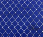 Navy Blue and White Moroccan Patterned Cushion Fabric