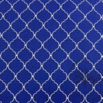Navy Blue and White Moroccan Patterned Cushion Fabric