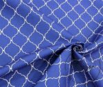 Navy Blue and White Moroccan Patterned Cushion Fabric - Image 5