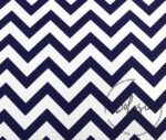 Navy Blue and White Zigzag Patterned Curtain and Sofa Fabric