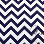 Navy Blue and White Zigzag Patterned Curtain and Sofa Fabric