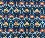 Navy Blue Bohemian Tapestry Patterned Sofa Fabric