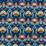 Navy Blue Bohemian Tapestry Patterned Sofa Fabric