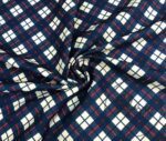 Navy Blue Checkered Fabric - Image 4
