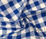 Navy Blue Large Gingham Patterned Fabric - Image 3