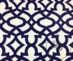 Navy Blue Ottoman Patterned Fabric - Image 3