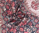 Navy Blue Pink Traditional Patterned Cover Fabric - Image 3