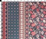 Navy Blue Pink Traditional Patterned Cover Fabric