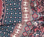 Navy Blue Pink Traditional Patterned Cover Fabric - Image 5