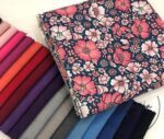 Navy Blue Pink Traditional Patterned Cover Fabric - Image 6
