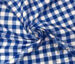 Navy Blue Small Gingham Patterned Fabric - Image 3