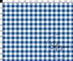 Navy Blue Small Gingham Patterned Fabric
