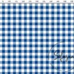 Navy Blue Small Gingham Patterned Fabric