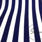 Navy Blue Thick Striped Fabric, Pillow and Cover Fabric
