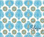 Ocean Blue Damask Patterned Drapery and Upholstery Fabric
