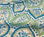 Ocean Blue Drop Damask Patterned Sofa Fabric - Image 3