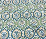Ocean Blue Drop Damask Patterned Sofa Fabric - Image 4