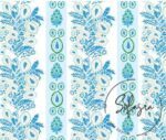 Ocean Blue Motif Stripe Patterned Drapery and Upholstery Fabric