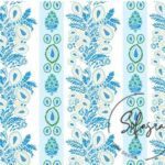 Ocean Blue Motif Stripe Patterned Drapery and Upholstery Fabric