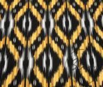 Orange Black Ikat Fabric - Image 3