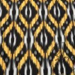Orange Black Ikat Fabric