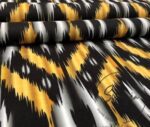 Orange Black Ikat Fabric - Image 6
