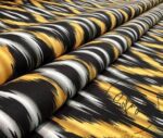Orange Black Ikat Fabric - Image 7