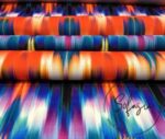 Orange Blue Ikat Fabric - Image 4