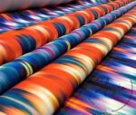 Orange Blue Ikat Fabric - Image 5