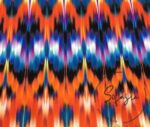 Orange Blue Ikat Fabric - Image 7