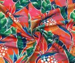 Orange Curtain and Sofa Fabric with Tropical Leaf Pattern - Image 5