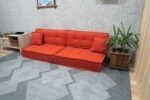 Orange Small Modular Sectional Floor Sofa, Moroccan Couch - Image 5