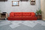 Orange Small Modular Sectional Floor Sofa, Moroccan Couch - Image 6