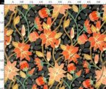 Orange Floral Sofa Fabric