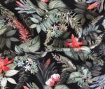 Orange Floral Tropical Pattern Fabric - Image 3