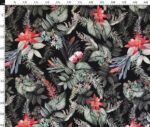 Orange Floral Tropical Pattern Fabric