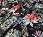 Orange Floral Tropical Pattern Fabric - Image 4